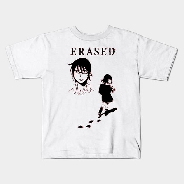 Kayo and Satoru Erased Boku dake ga inai machi Kids T-Shirt by OtakuPapercraft